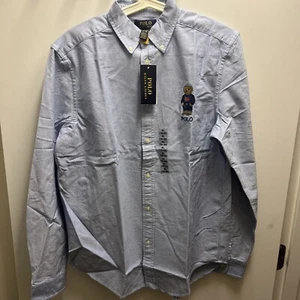 Polo Ralph Lauren Polo Bear Cotton Oxford Shirt Boy Size L 14-16 NWT - Picture 1 of 8