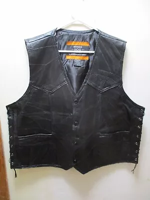 NEW & UNWORN Genuine HOG Leather Vest Size 2x Rocky Ranch Hides Laced sides - Image 1 of 4