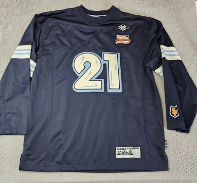 Vintage Y2K Southpole #21 Football Jersey Mens XXL Navy Pullover Fleece Lined - Image 1 of 4