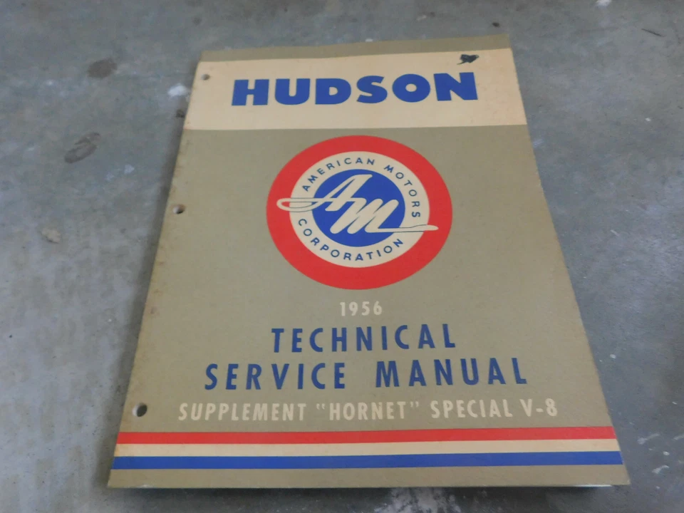 1956 HUDSON HORNET SPECIAL V-8 ENGINE SHOP SERVICE MANUAL SUPPLEMENT BOOK - Image 1 of 1