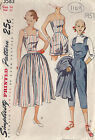 1951 Vintage Nähen Muster Playsuit-Pants Rock Top Shorts B32 (1169)