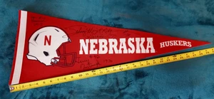 Nebraska Huskers Football Autograph Benefit Pennant 30" x 12" Rogers Bronson Mur - Picture 1 of 7