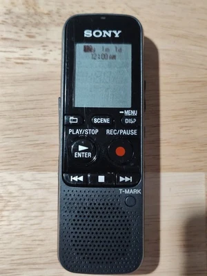 Sony M2 - Micro SD - ICD-PX333 Digital Voice Recorder Black Tested Working - Image 1 of 4