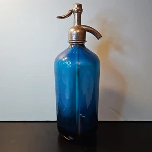 Vintage Laska Seltzer Flasche North Hollywood CA blaues Glas 11" hoch Kalifornien - Bild 1 von 10