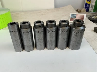 MAC XDP6  3/8 Drive Deep 6pt Metric Impact Sockets, 15, 17-19, 21, 24mm USA - Image 1 of 4