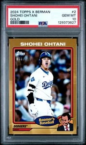 2024 TOPPS X CHRIS BERMAN: BOOMER'S BASEBALL GOLD #2 SHOHEI OHTANI /149 PSA 10 - Picture 1 of 2