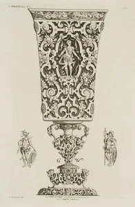 O. REYNARD (*1817), Verzierter Pokal m. röm. Soldaten, Repro Barock Architektur - Picture 1 of 4