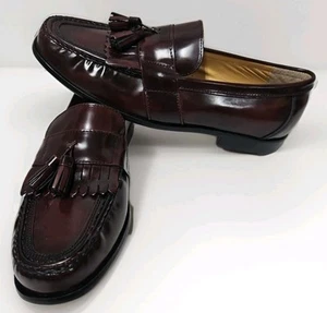 Nunn Bush Tassel Slip On Loafers Oxfords Comfort Gel Mens Sz 10.5 M Burgundy GUC - Picture 1 of 15