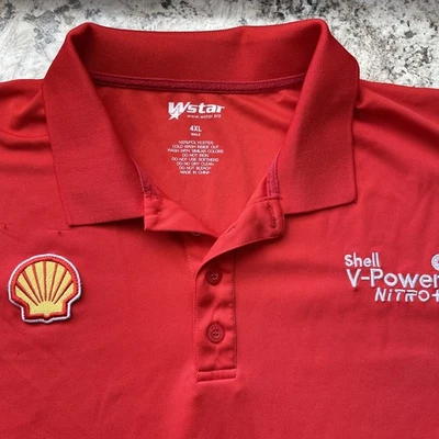 Shell V-Power Nitro Oil Gas Timewise Employee Uniform Polo Golf Shirt Mens  4xl - Image 1 of 4