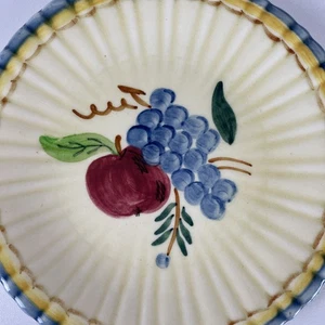 1940er Jahre Stangl Keramik handbemalt Erntemuster 8" Salatteller Apfel Trauben - Bild 1 von 5