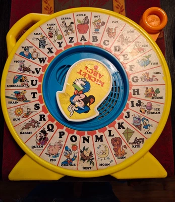 Винтажная игрушка Disney 1989 Mattel Working Mickey's ABC's See & Say желтая - Изображение 1 из 4