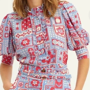 Antik Batik Honoka Blouse blue pink NWT size small - Picture 1 of 7