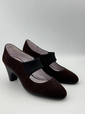 Женские туфли-лодочки Johnston & Murphy шоколадно-коричневые замшевые с ремешком Mary Jane размер 6,5 М - Изображение 1 из 4