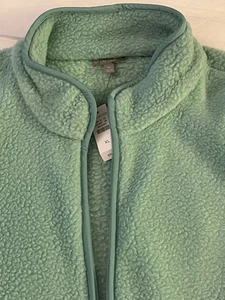 Giacca pile sherpa Talbots donna extra large verde soffice morbida accogliente outdoor - Foto 1 di 11