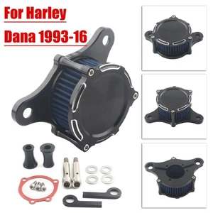 Air Cleaner Blue Intake Filter Kit For Harley Electra Road Glide Softail Black - Foto 1 di 11