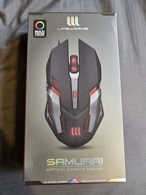Lifeworks Samurai Optical Gaming Mouse Multi Color LW-BL-GM1000B NEW & SEALED! - Image 1 of 2