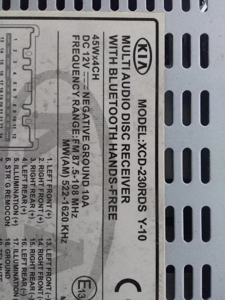 xcd230rds autoradio pour KIA CARNIVAL 2.9 CRDI VGT ACTIVE 2006 837180 - Photo 1/1