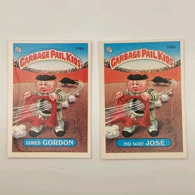 Garbage Pail Kids 166a Gored Gordon 166b No Way Jose Series 4 1986 Topps - Image 1 of 2