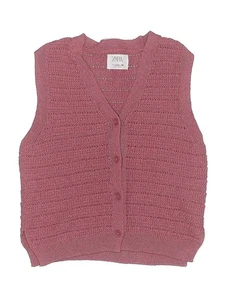 Zara Girls Pink Sweater Vest 11 - Picture 1 of 2