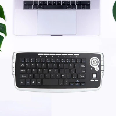 2.4G Wireless Keyboard Multi Media Trackball 78Keys Plug and Play Keypad for - Image 1 of 4