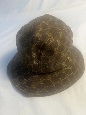Rare Vintage Gucci Brown GG Monogram Hat Bucket Hat - Image 1 of 4
