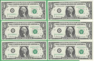 Series 1969A $1 Federal Reserve Notes (10 Notes in Sequence, High Grade) (56158) - Picture 1 of 4
