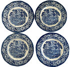Liberty Blue Bread Plates Four Monticello Staffordshire England 5.75 in vtg 1975