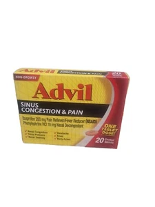  Advil Sinus Congestion & Pain Reliever, Fever Reducer Tablets Exp: 07/25  - Picture 1 of 3