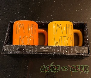 Rae Dunn I’m Her Boo & I’m His Witch Coffee Mug Set Great Halloween Wedding Gift - Picture 1 of 3