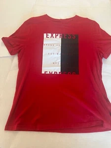 Express T Shirt Size Graphic Tee Short Sleeve Red/white/black - Picture 1 of 3