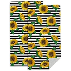 Sunflowers Hand Towels for Bathroom Set of 2 Floral Sunflower Hand Towels Sof... - Picture 1 of 7