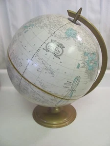 Vintage Cram's Imperial World Globe 12" Metal Base - Picture 1 of 8