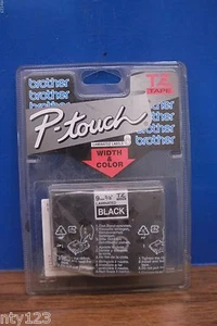 Brother P-Touch TZ-325 3/8" 9mm Blanco Impresión Sobre Cinta Laminada Negra - Imagen 1 de 2