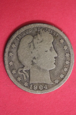 1904 O Barber Liberty Silver Quarter Exact Coin Shown Flat Rate Shipping OCE 86 Cover