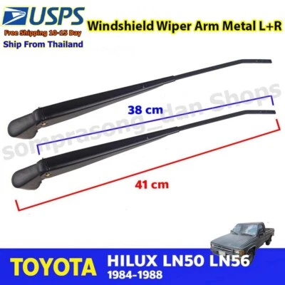 Toyota Hilux LN50 LN56 Wiper Arm Set L+R 1984-1988 Metal Windshield - Image 1 of 4