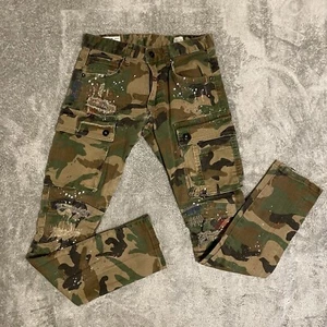 Smoke Rise Men's Camo Denim Jeans Zipper Detail Cotton Blend Actual Size 29x30 - Picture 1 of 10