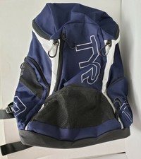 Tyr Bag Alliance 45L Backpack Triathlon Swimming Run Navy Blue Black and White