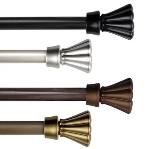 Llina 5/8” Adjustable Window Drapery Curtain Rod 18"-120" (4 sizes, 4 colors) - Picture 1 of 9