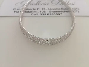 BRACCIALE In ORO BIANCO 18 Karati 750%/1000 Made In Italy  - Zdjęcie 1 z 11