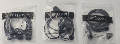 3 Retevis EEK024 2 Pin PTT Mic Coiled G-Hang Ear Hook Earpiece kenwood 2pin - Image 1 of 4