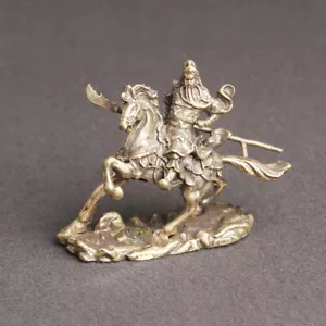 Brass Guangong Statue Ride Figures Figurine Home Decor Gift Ornaments - Picture 1 of 6