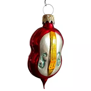 Vintage Figural Mercury Glass Violin Christmas Ornament ~ West Germany ~ 2-3/4" - Picture 1 of 3