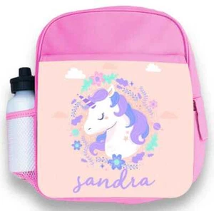 Personalised Kids Backpack Any Name Unicorn Girl Childrens Back To School Bag 48 - Picture 1 of 4