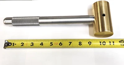 3 POUND SOLID BRASS HAMMER* KNURLED 1" SOLID ALUMINUM HANDLE *  MADE IN USA* - Image 1 of 4