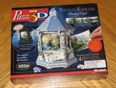 Thomas Kinkade Art - Light Up Gazebo - PUZZ 3D 231 Piece Puzzle - Wrebbit Canada - Image 1 of 4