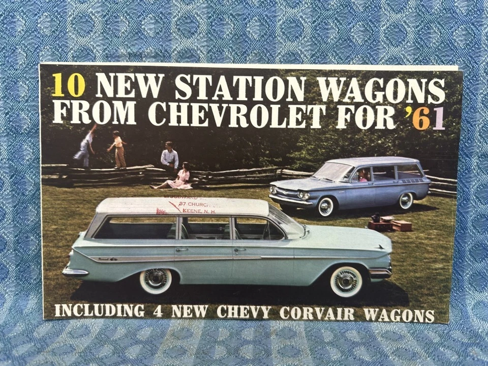 Chevrolet Wagons Nomad Parkwood Brookwood Corvair 1961 folleto de ventas original Foto 1 de 4