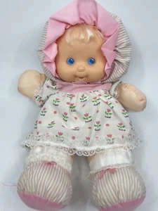 Poupée bébé Fisher Price Puffalump KIDS vintage années 90 ROSE yeux bleus bonnet blond - Photo 1 sur 5