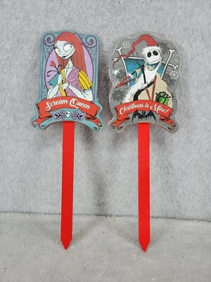 Juego de 2 estacas de madera Disney Pesadilla antes de Navidad Jack Skellington 15" Foto 1 de 4