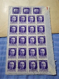 1937 Copertina Posta Aerea Italia per Argentina - Blocco Completo di 20+6x50c "Vittorio Em - Foto 1 di 7