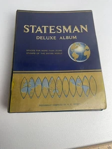 Statesman Deluxe Briefmarkenalbum mit einigen Marken gefüllt - Bild 1 von 14